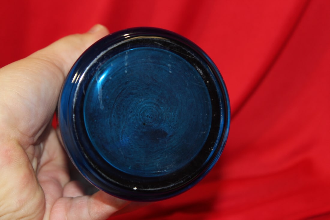 A Cobalt Blue Glass Pitcher - 5