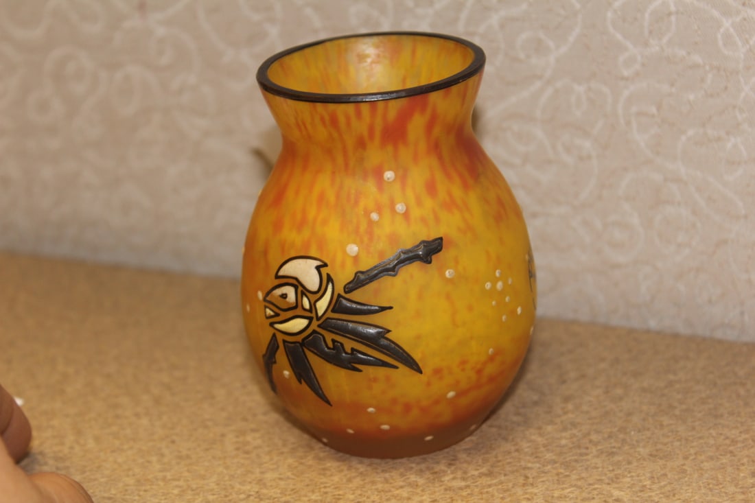 Small Signed Artglass Vase - 3