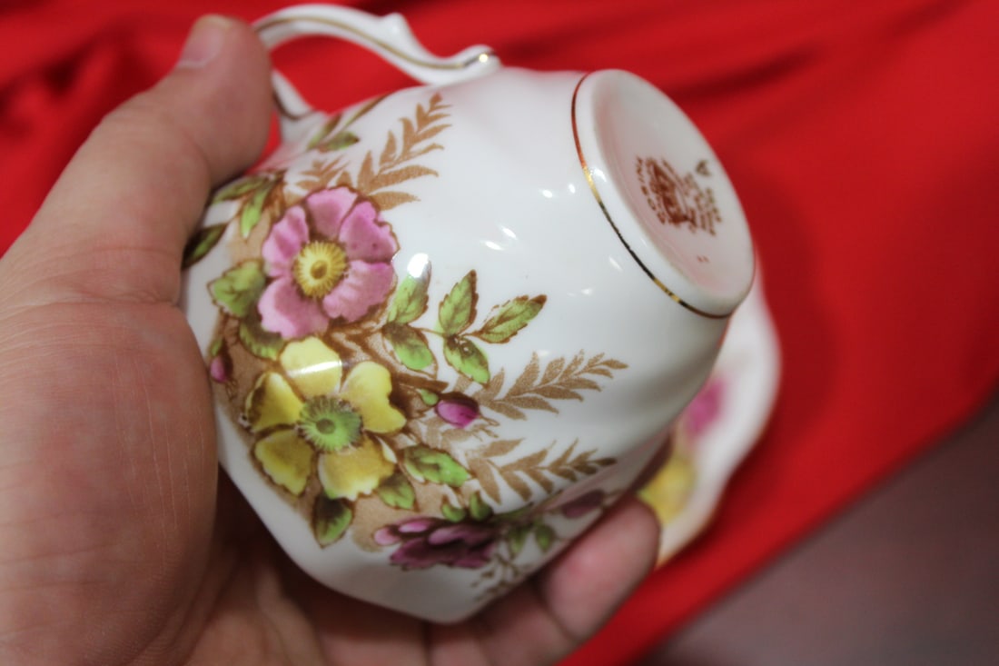 An English Rosnia Bone China Cup and Saucer - 4