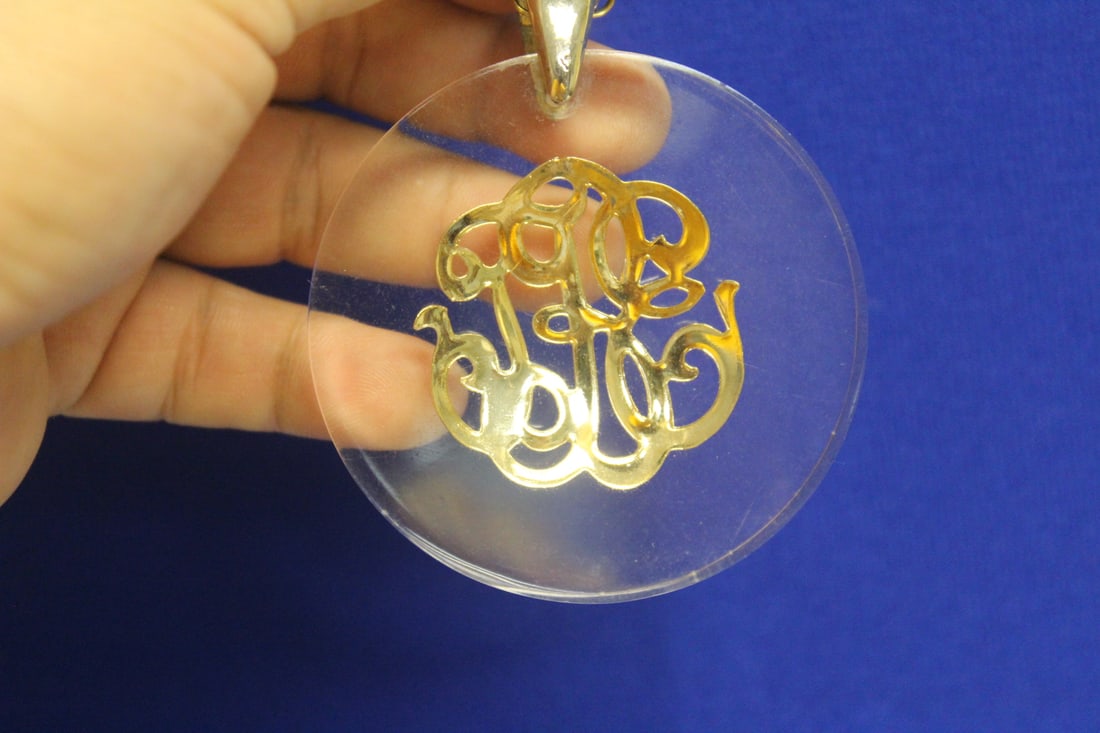 Lucite Costume Pendant and Chain - 2