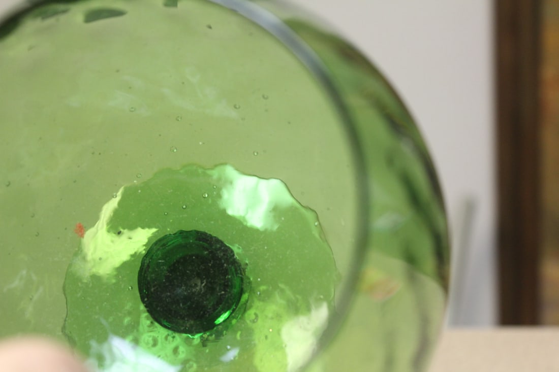 Green Glass Vintage Goblet/Vase - 3