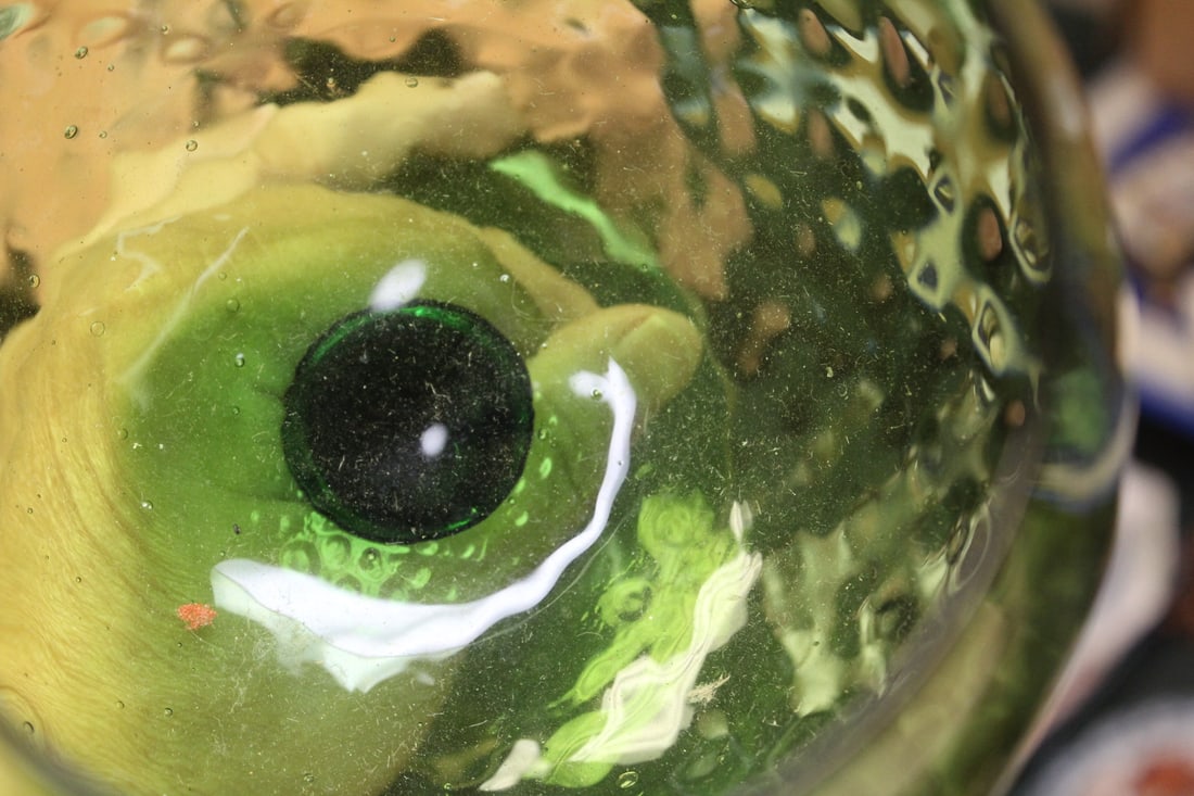 Green Glass Vintage Goblet/Vase - 6