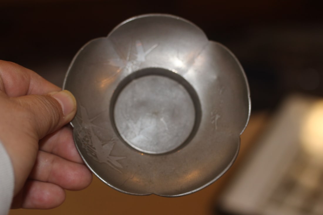 Chinese Paktong Lotus Small Dish - 2