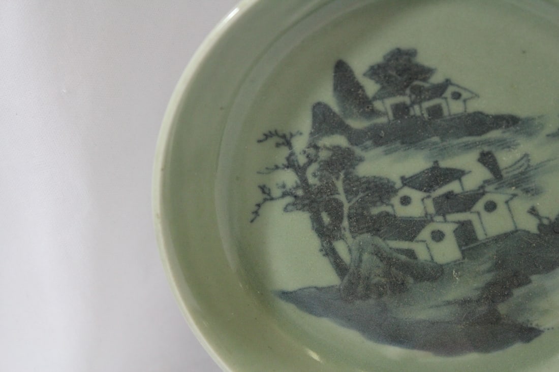 An Antique Chinese Celadon Blue and White Bowl - 2