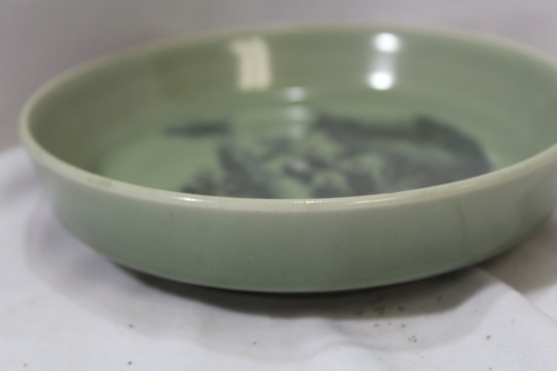 An Antique Chinese Celadon Blue and White Bowl - 4