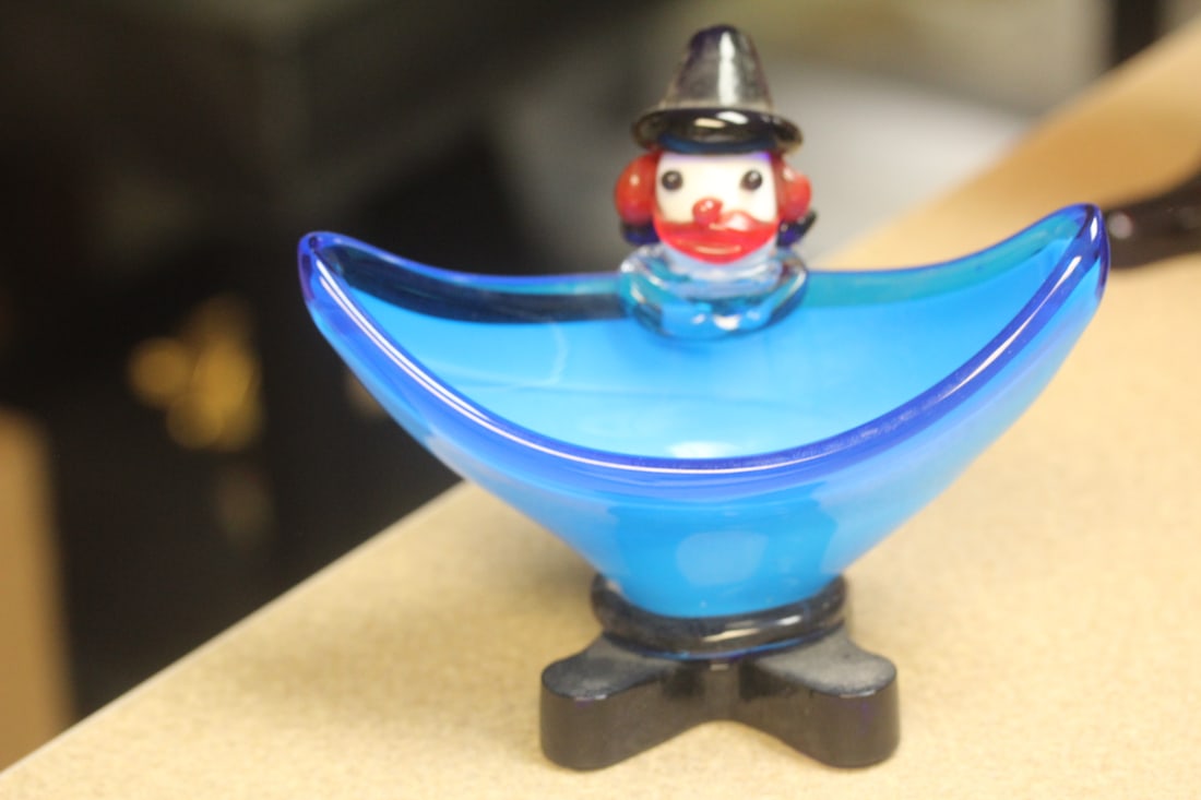 Murano Clown Bowl: 5 3/4" wide