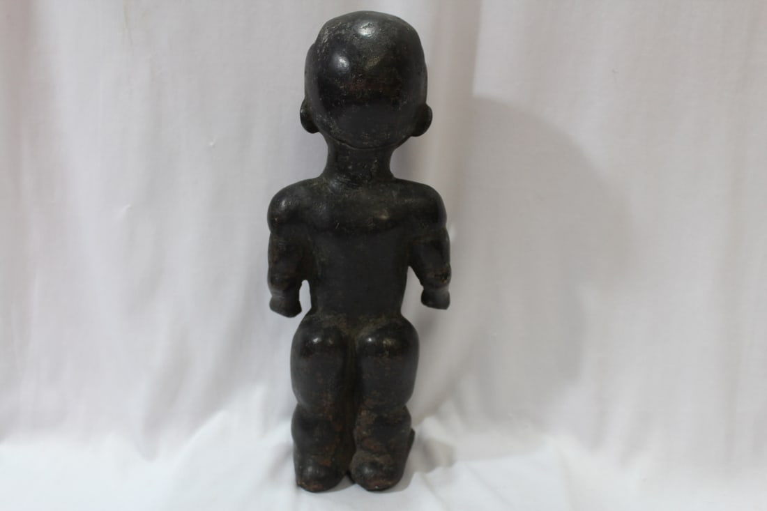 An Antique Cast Iron African Statue - 7