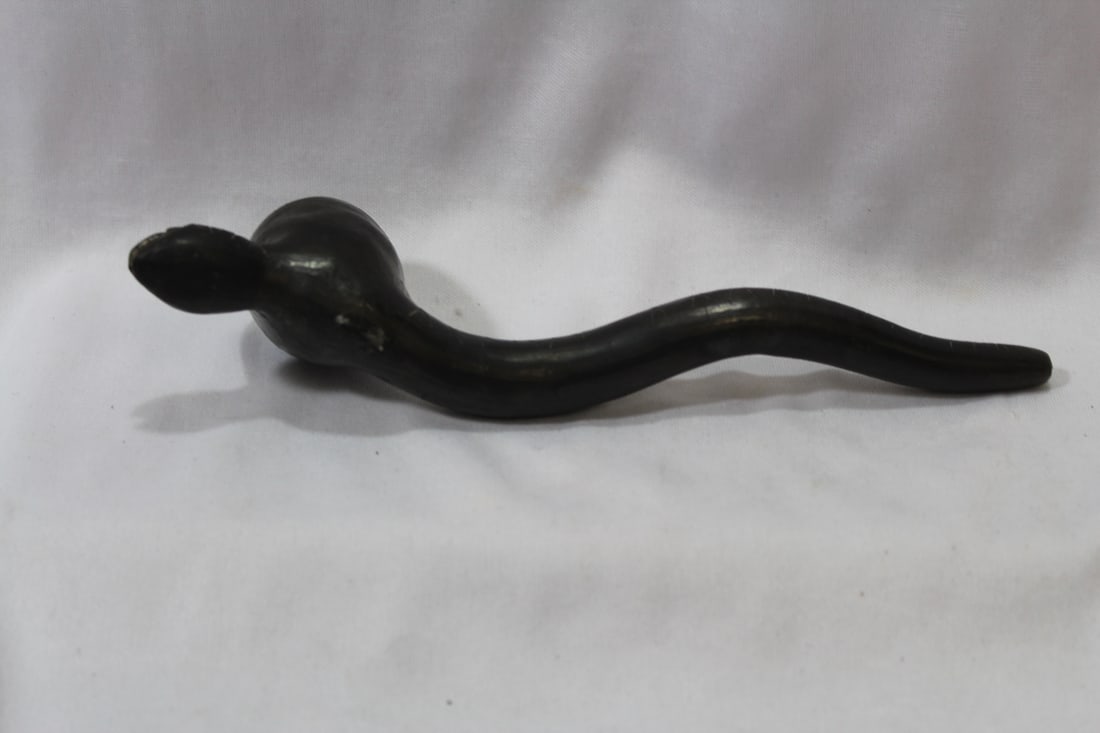 An African Ceramic Snake Form Pipe - 5