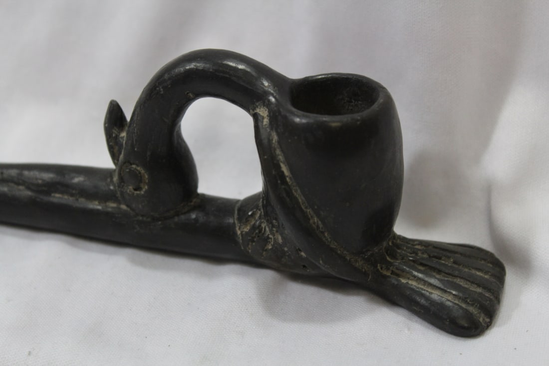 An African Ceramic Bird Form Pipe - 2