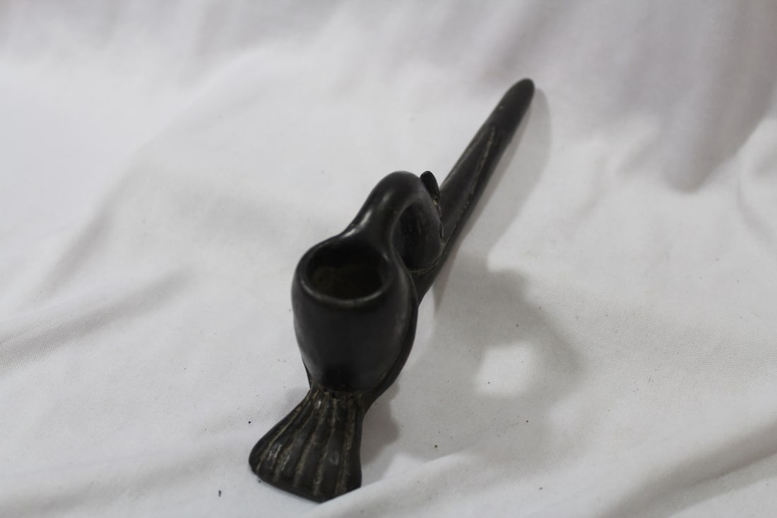 An African Ceramic Bird Form Pipe - 3