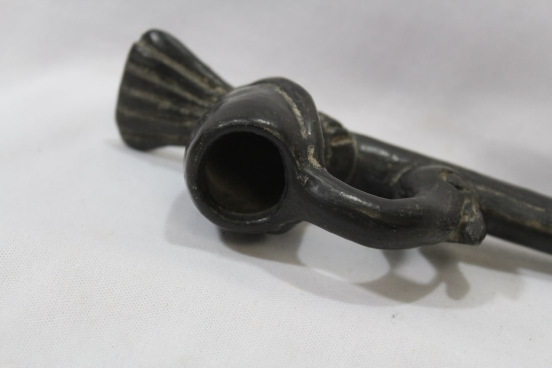 An African Ceramic Bird Form Pipe - 5