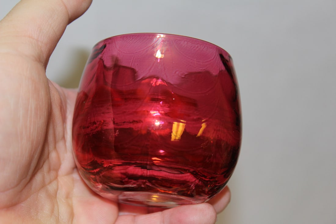 Lot of 8 Cranberry Glass Cups - 3