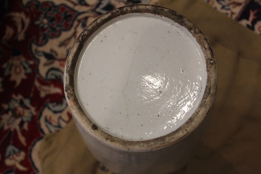 Antique Chinese Flow Blue Vase - 6