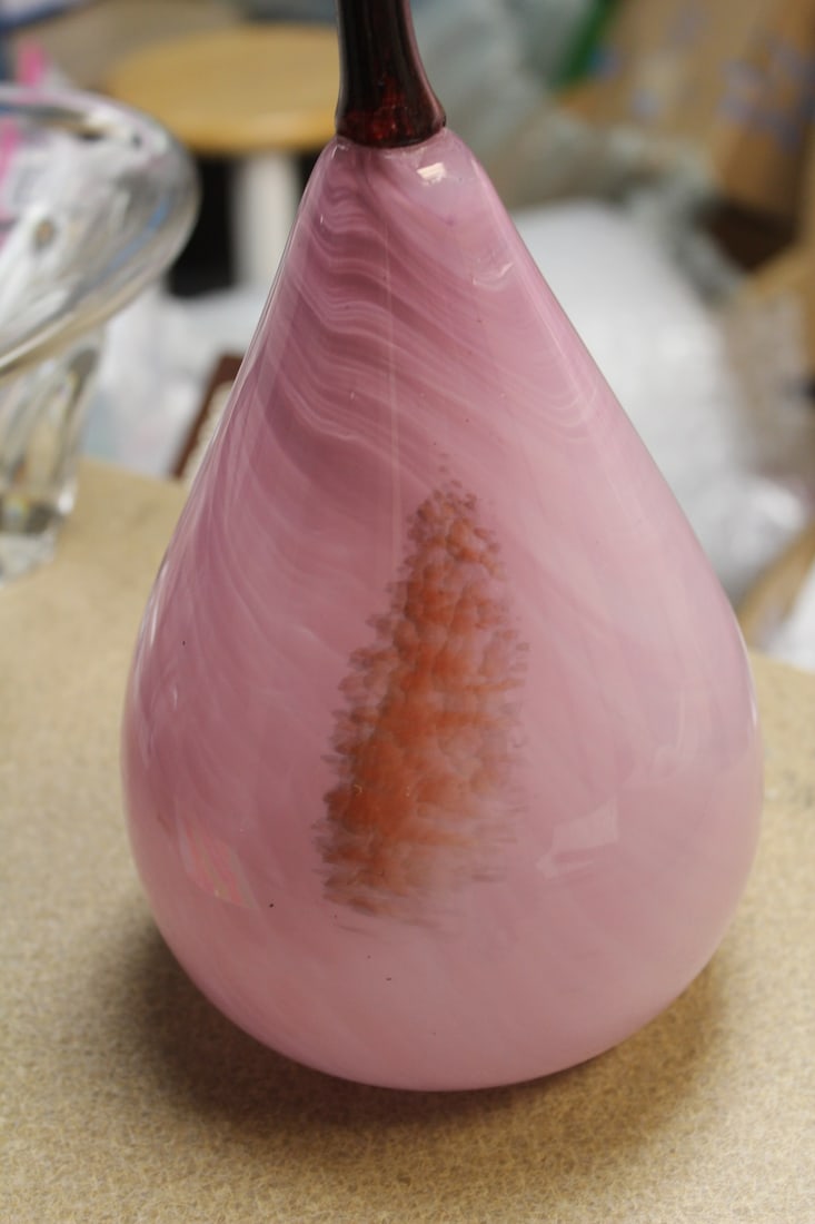 Signed Art Glass Pear - 2