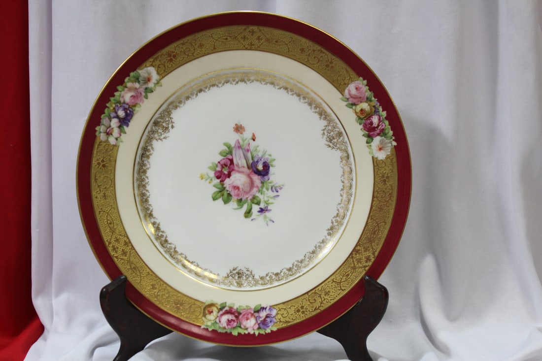 A Charles Ahrenfeldt Richard Briggs Boston Plate: antique - most likely a Limoges company - rare - 9 1/2" in diameter