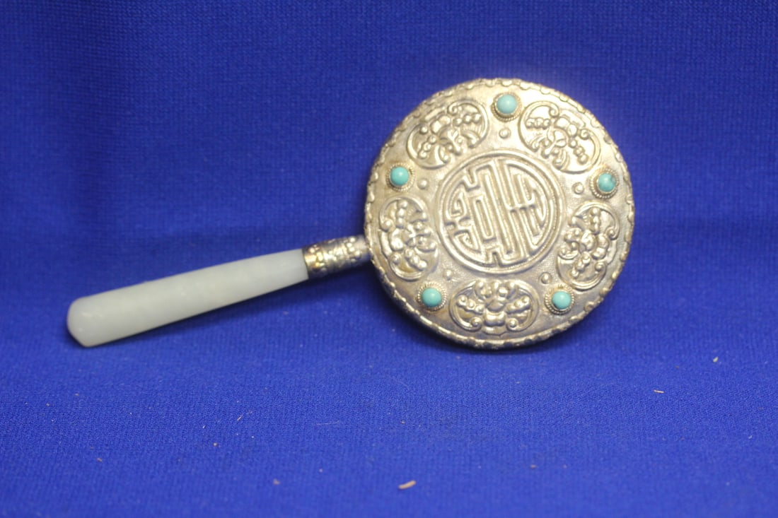 A Jade Handle Chinese Mirror - 2