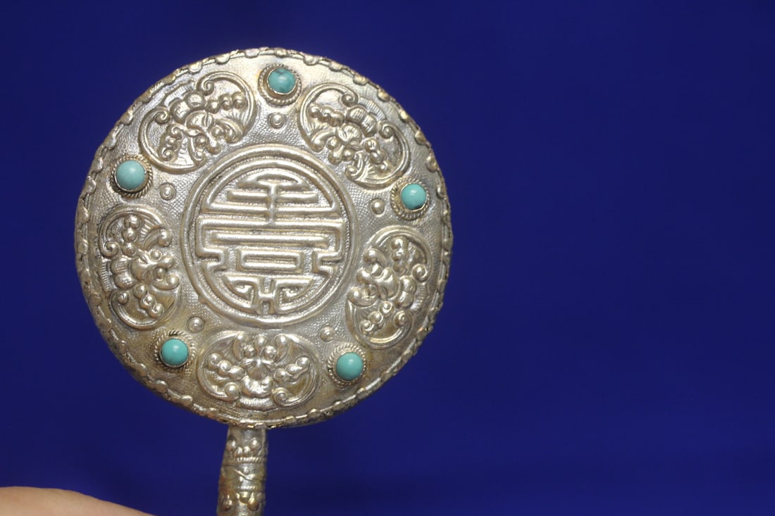 A Jade Handle Chinese Mirror - 3