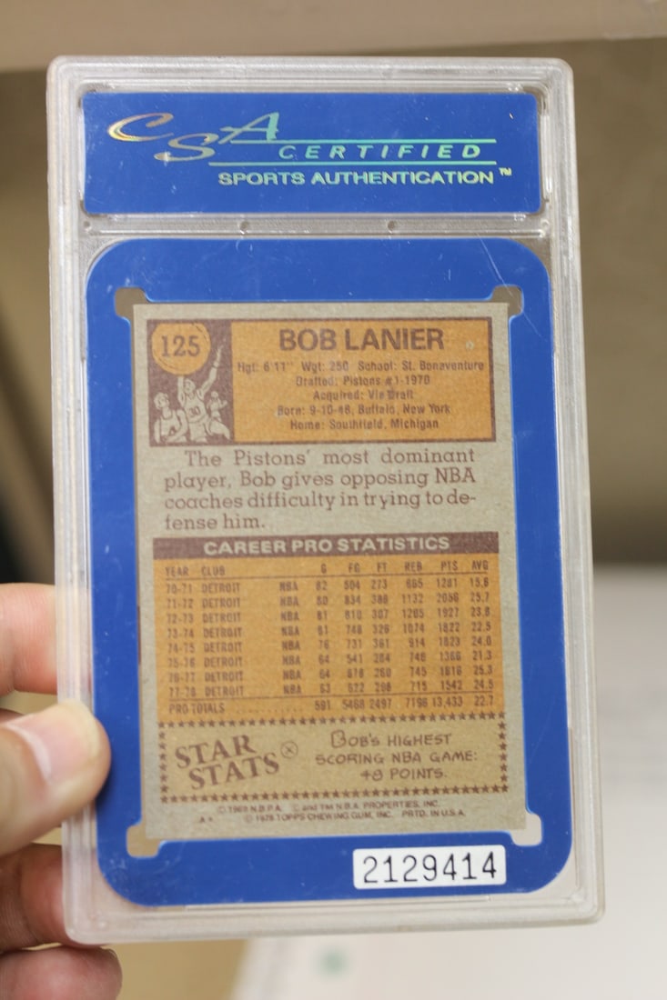 Graded Bob Lanier Basketball Card - 2