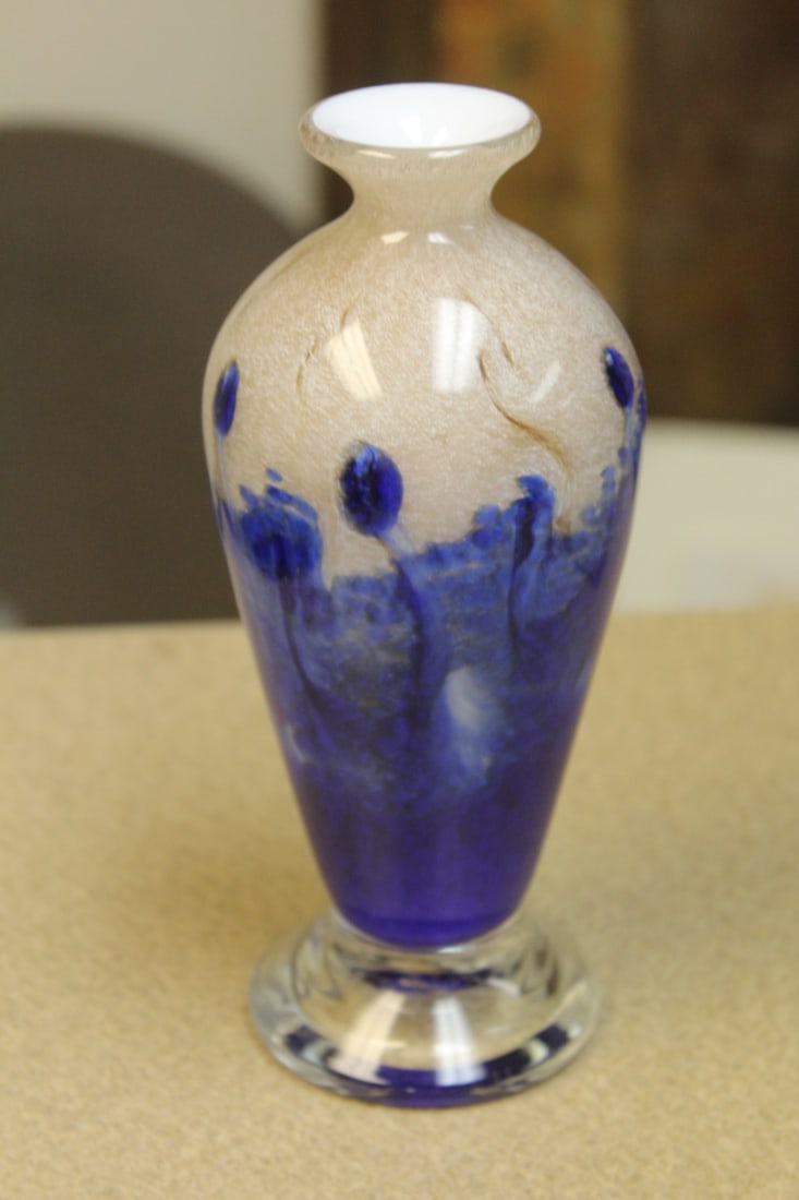 Signed Pascal Art Glass Vase - 2