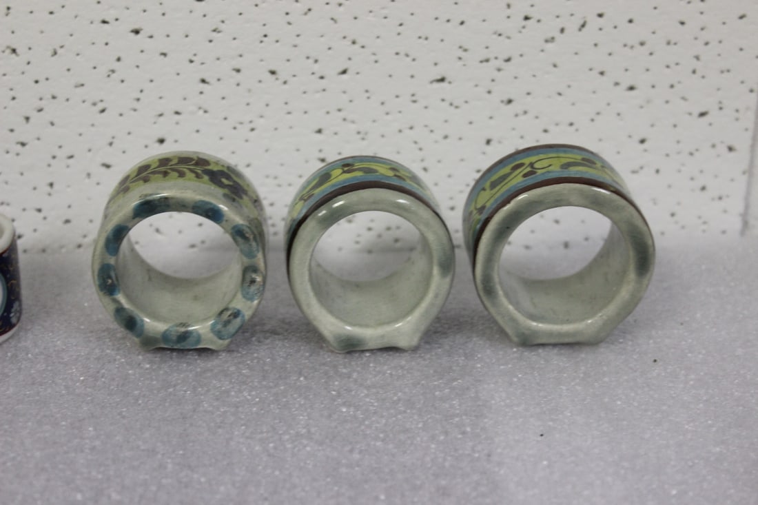 Lot of 6 Ceramic Napkin Rings - 2