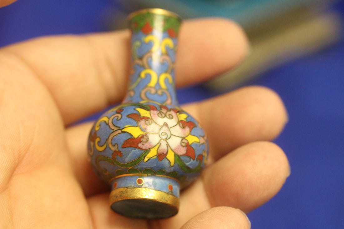 Chinese Miniature Cloisonne Snuff Bottle - 6