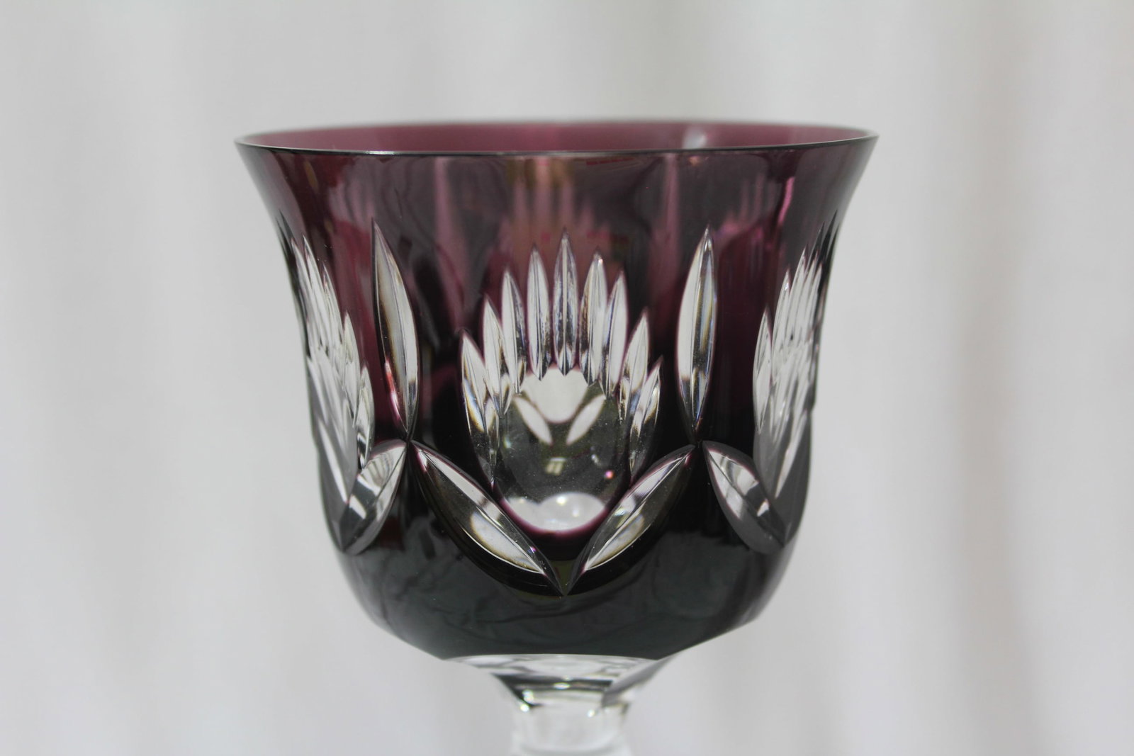 A Beautiful Amethyst Cut Glass Goblet - 2