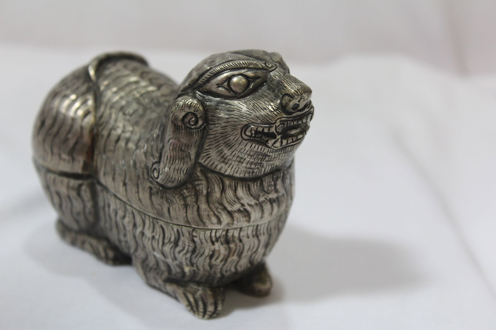A Coin Silver Ram or Dog Box - 2
