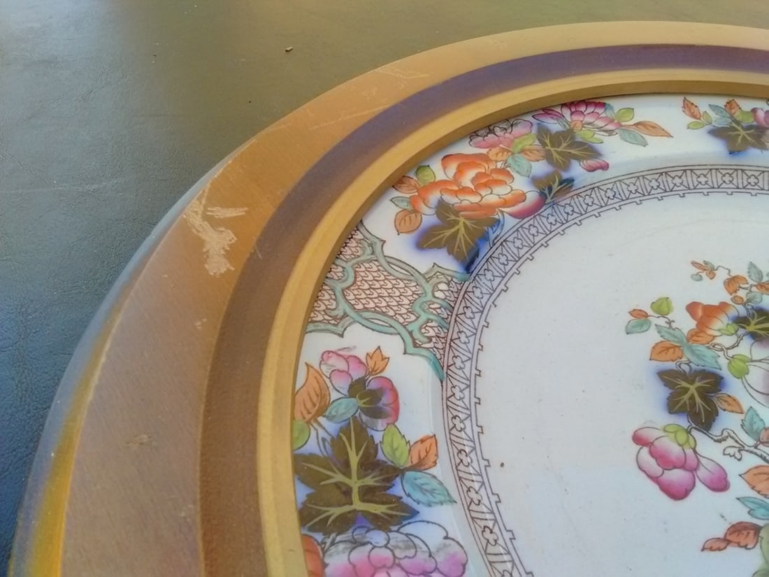 An Antique Flow Blue Ironstone Pottery Plate - 2