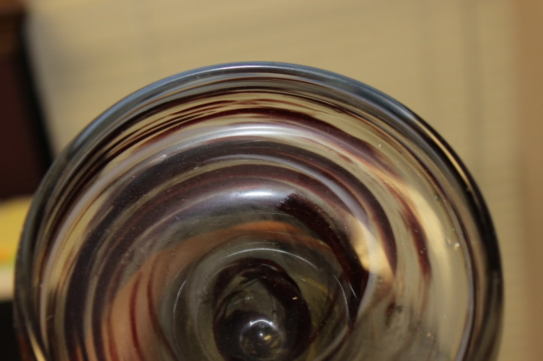 A Signed James Clarke Studio Art Glass Compote - 4