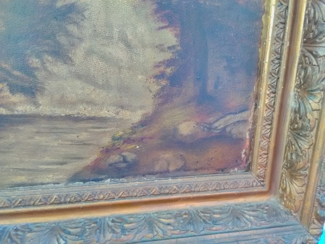 An Oil On Board 19th Century Waterfall - Unsigned - 2