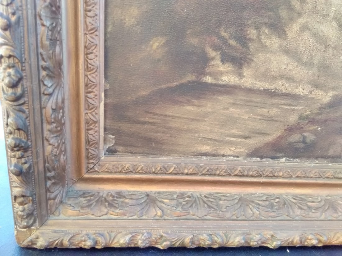 An Oil On Board 19th Century Waterfall - Unsigned - 3