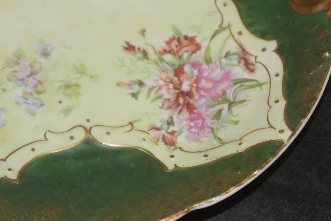 Hand Painted 2 Handle Porcelain Plate - 4