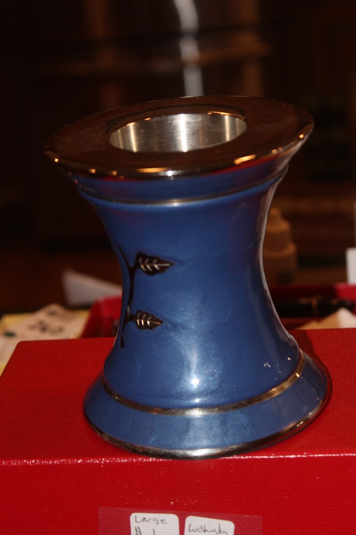 Enamel and Silverplate Candle Stick? - 2