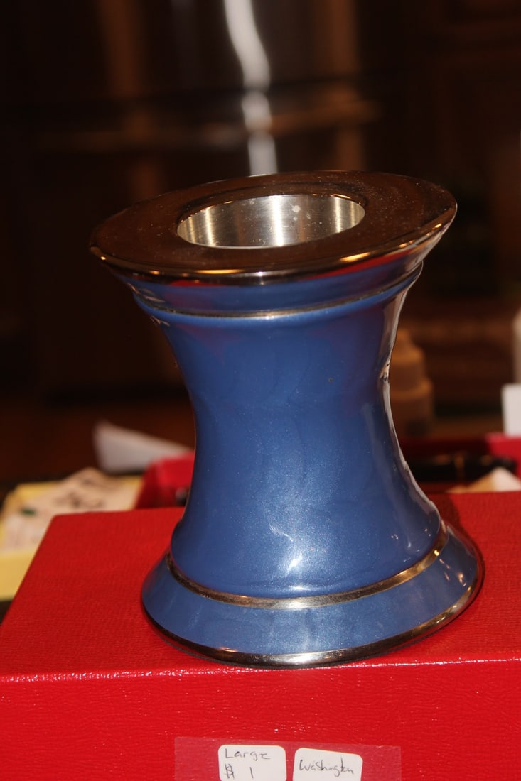 Enamel and Silverplate Candle Stick? - 3