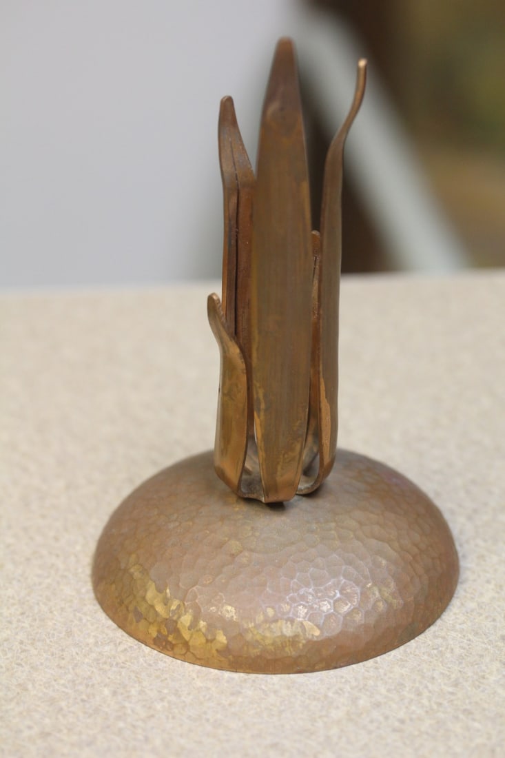 Arts and Crafts Era Copper Holder - 3