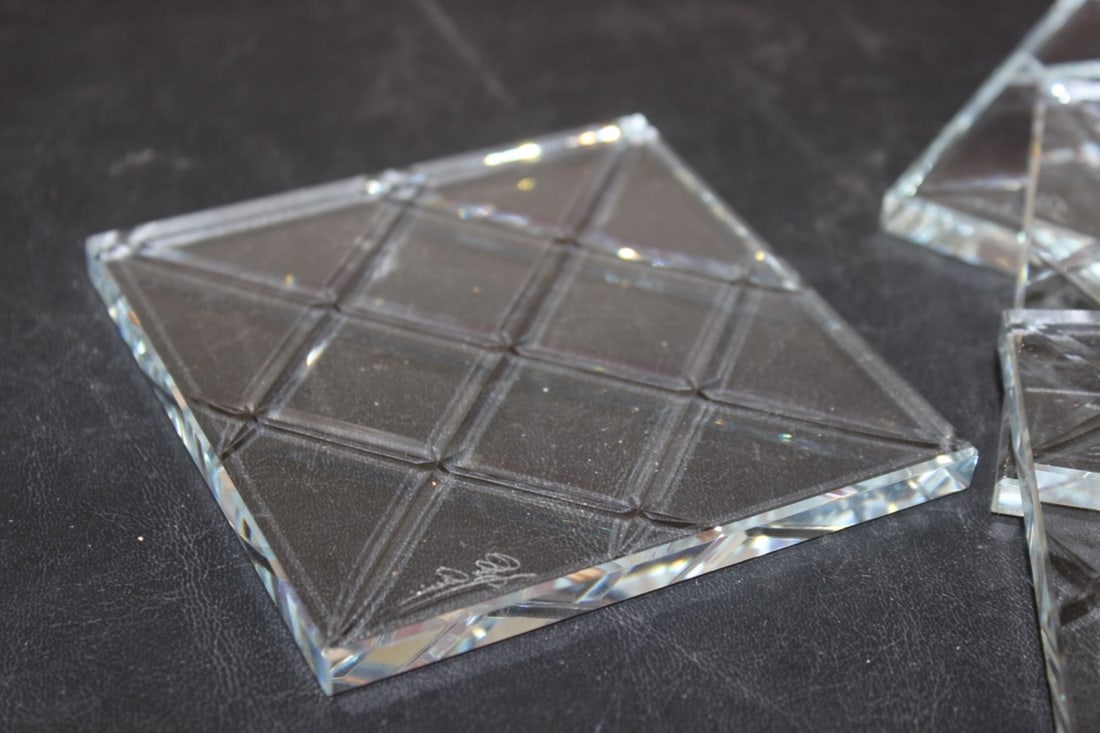 Lot of 4 Cut Glass Coasters (?) - 2