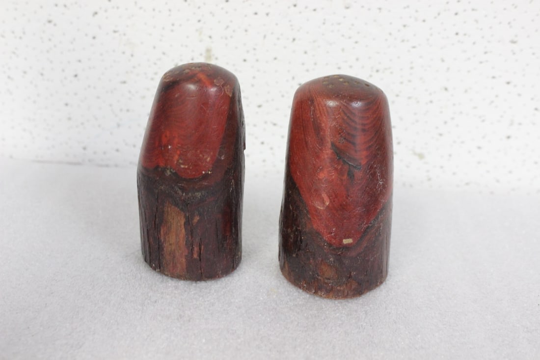 Pair of Wooden Salt and Pepper Shakers - 2