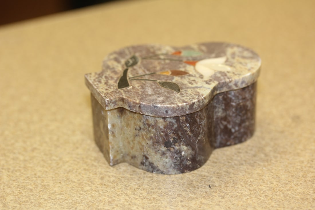 Inlaid Stone Trinket Box - 2
