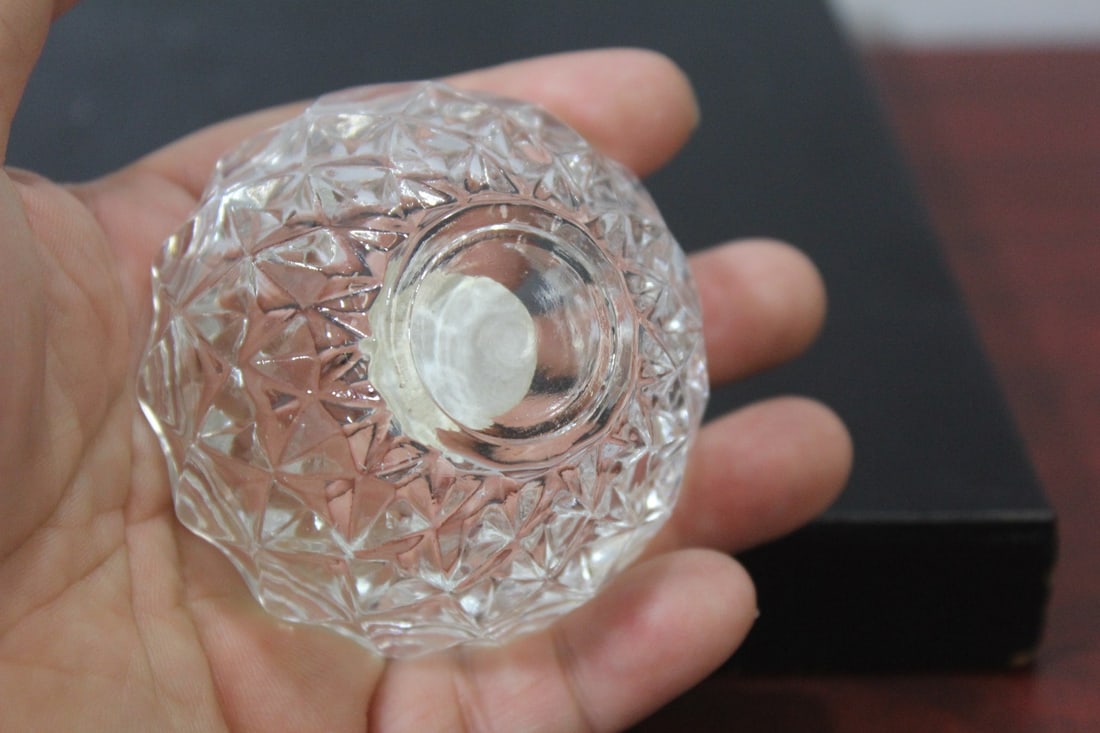 A Crystal or Clear Glass Pear Form Trinket Box - 7