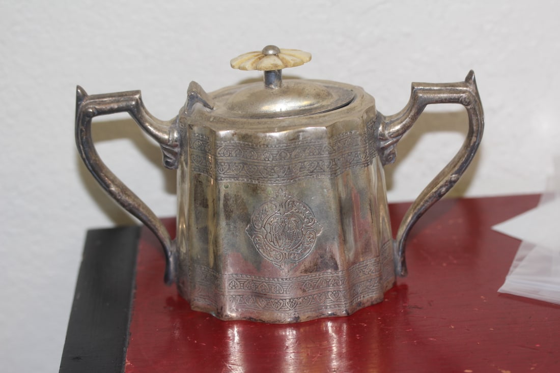 Antique Silverplate Ornate Sugar Container - 2