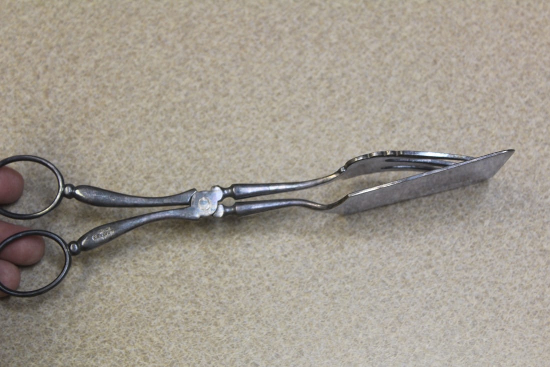 Antique Silverplate Pastry Tong - 2