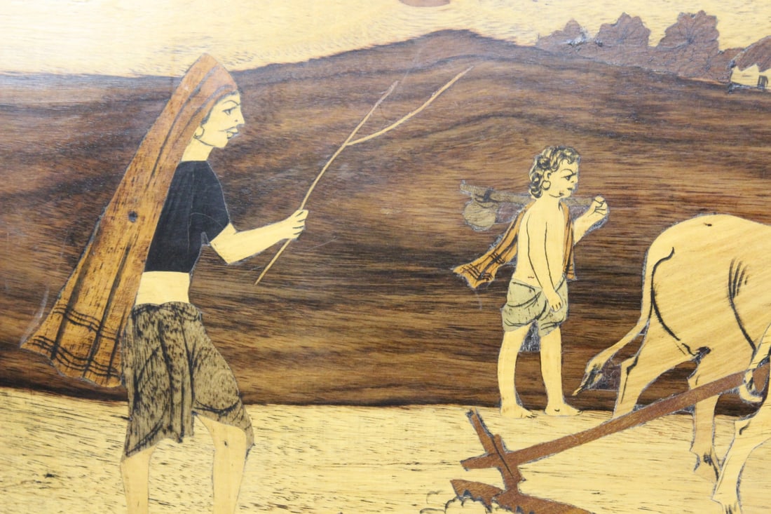 A Wood Inlaid Long Panel - 7