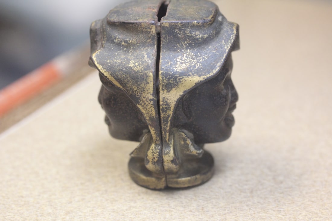 Vintage/Antique Black Americana Cast Iron Small Bank - 3