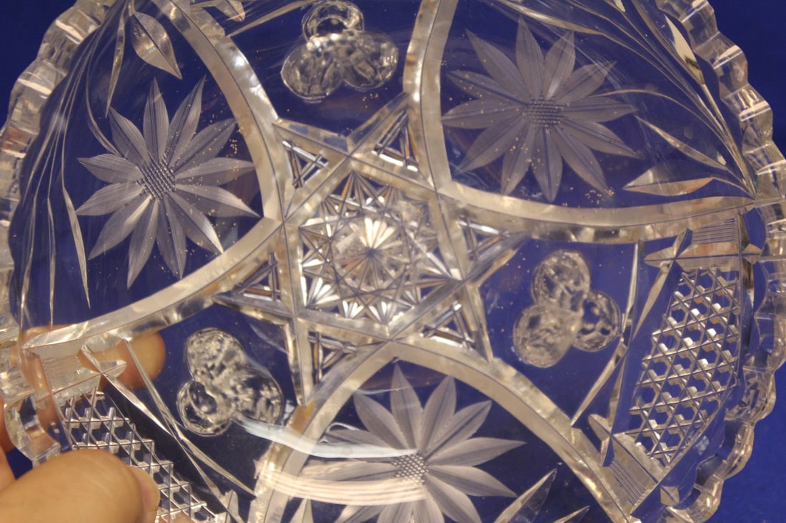Brilliant Cut Glass Footed Bowl - 7