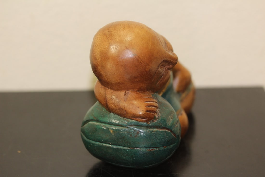 A Wooden Carved Chinese Sleeping Boy - 3