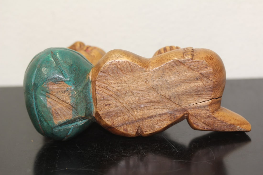 A Wooden Carved Chinese Sleeping Boy - 5