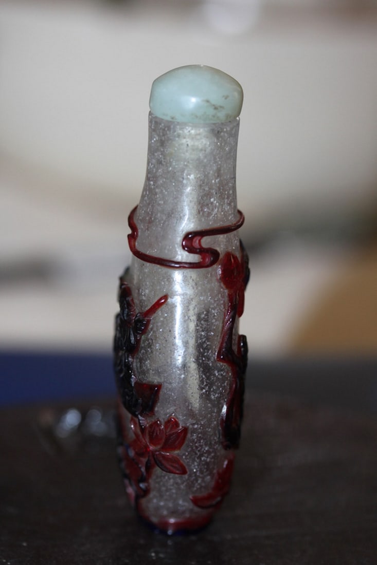 Antique/Vintage Chinese Peking Glass Snuff Bottle - 4