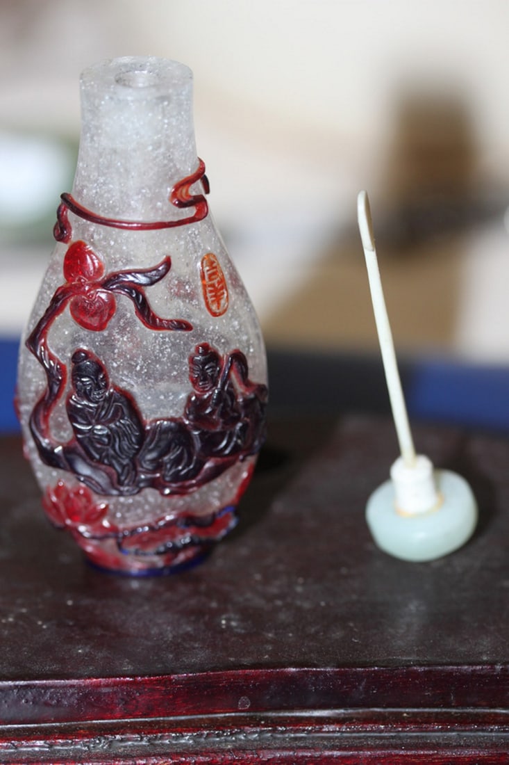 Antique/Vintage Chinese Peking Glass Snuff Bottle - 8