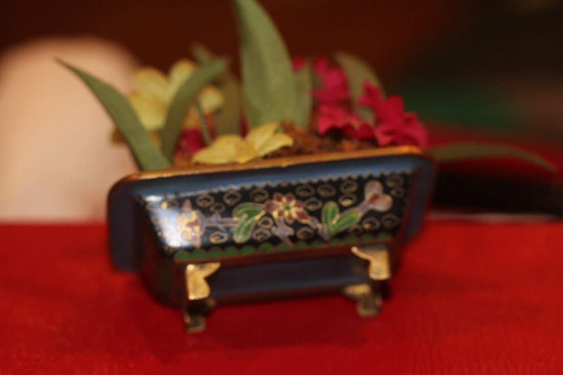 Small Cloisonne Plant Pot - 3
