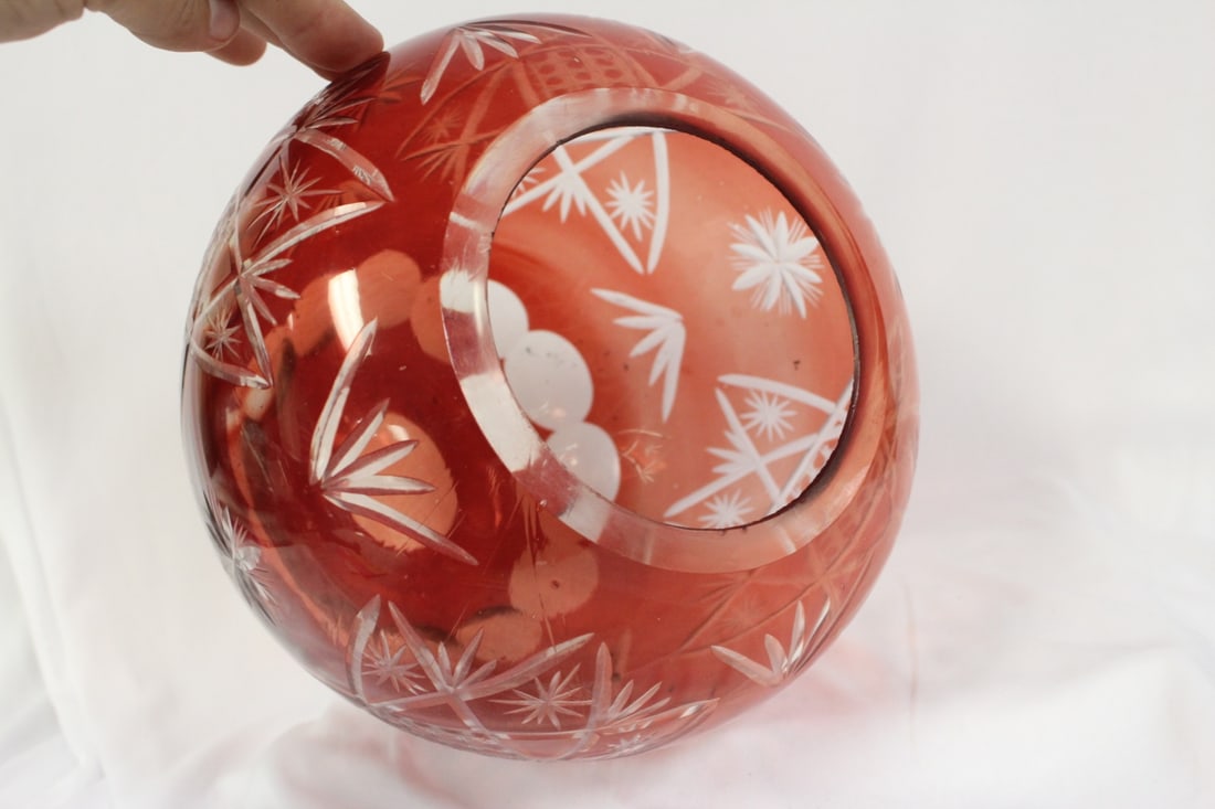 A Ruby Red Cut Glass Bowl - 5